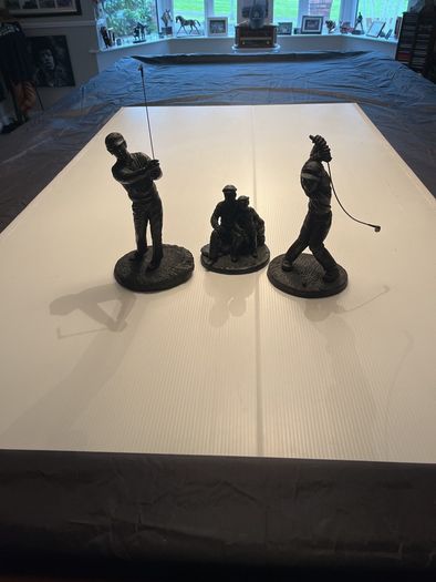 Three items of bronze statues