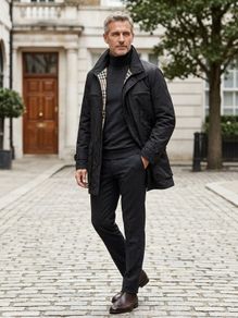 Stunning Burberry Men's Black Lined Coat Jacket