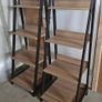 Set of 2 Oak-Look & Black Frame Ladder Shelves Image 2