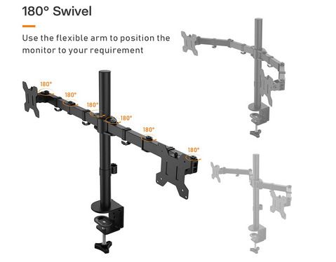 Adjustable Desk Monitor Stand Monitor Holder Table Stand Tiltable Stand 180 Swivel 360 Height