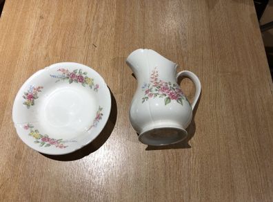 Floral design Staffordshire Jug & Bowl set