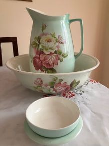 Vintage Arklow Pottery Wash Jug, Bowl & Soap Dish Set