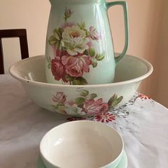 Vintage Arklow Pottery Wash Jug, Bowl & Soap Dish Set