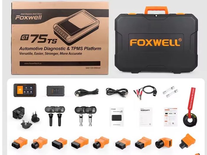 FOXWELL GT75TS OBD2 Automotive Scanner ECU Coding TPMS Service 31 Reset Bidirectional OE-level OBDII Car Diagnostic Scanner