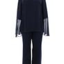 Lizabella Navy Dressy Trousers with Chiffon Overlay - size 22 Image 2