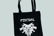 PERCIVAL The Witcher Wild Hunt Cotton tote bag with wolves pattern. NEW
