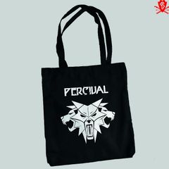 PERCIVAL The Witcher Wild Hunt Cotton tote bag with wolves pattern. NEW