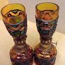Vintage Amber Glass Oil Lamps  / 1960s Image 3