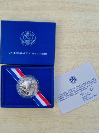 United States Liberty Coin half dollar commemorative coin, issued in 1986.
