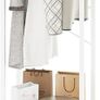 Coat Rack with Non woven Drawer, Freestanding Tall Closet Organizer, Clothes Rack with Rod, Tall Clothes Standing Dresser for Bedroom, Living Room, Entryway, White Image 2
