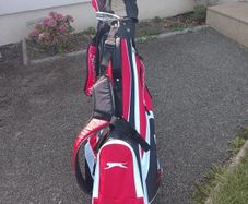 golf clubs and bag