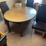 Table and three leather chairs Image 2