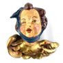Vintage Hand painted Putto Head: Plaster Cherub Angel Image 2