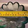Vintage and decorative Indiana Glass Lotus Flower 12 Petal 5.5" Bowl Textured  Green Clear Image 2