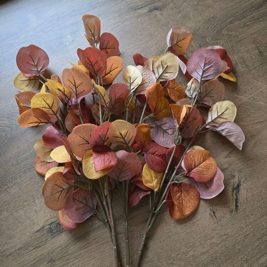 Artificial autumn leaves stems 4x