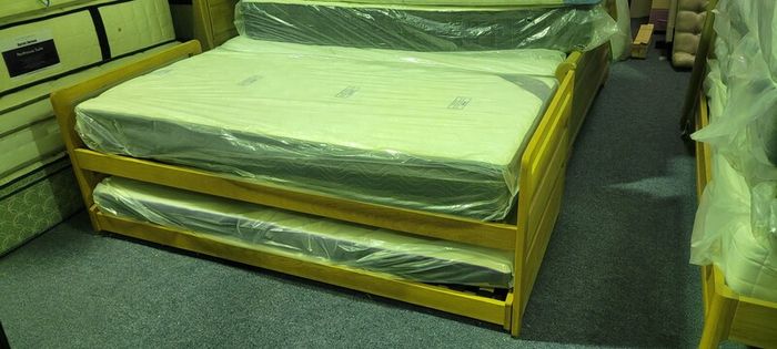 Oak single bed with Storage bed as new