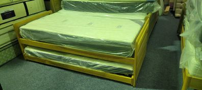 Oak single bed with Storage bed as new