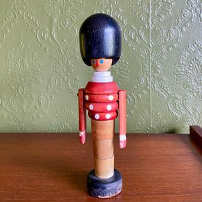 Vintage wooden stacking soldier