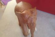hand carved wood animal elephant vintage carved figurine African animal elephant large carved statue elephant