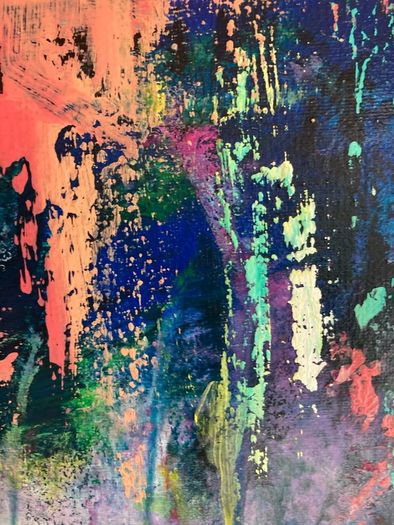 Large Original Abstract Painting Dublin Tropical Sea Seascape Surfing Theme