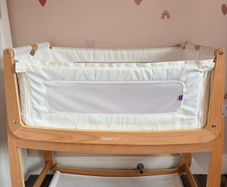SnuzPod 3 baby cot with mattress, pocket storage and safety straps