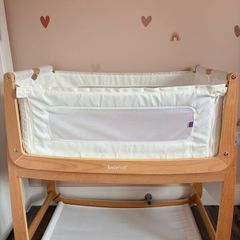 SnuzPod 3 baby cot with mattress, pocket storage and safety straps