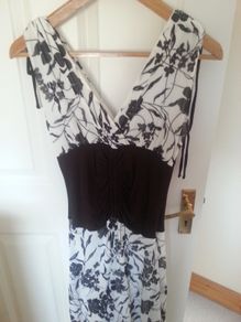 Cream and Brown Dress - Size 12