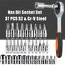 46pc Drive Socket Set 1/4 inch Ratchet Wrench Set Mechanic Tool Kits for Auto Repair Hous with Sockets Metric Hex Bit Socket Set Image 2
