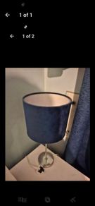 2 navy bedsite lamps