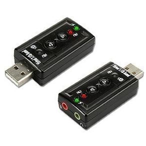 1x USB External 3D 7.1 Channel Audio Sound Card Adapter