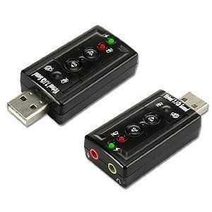 1x USB External 3D 7.1 Channel Audio Sound Card Adapter