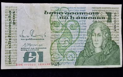 Ireland 1989 Queen Medb (KDK) 1 Pound Banknote