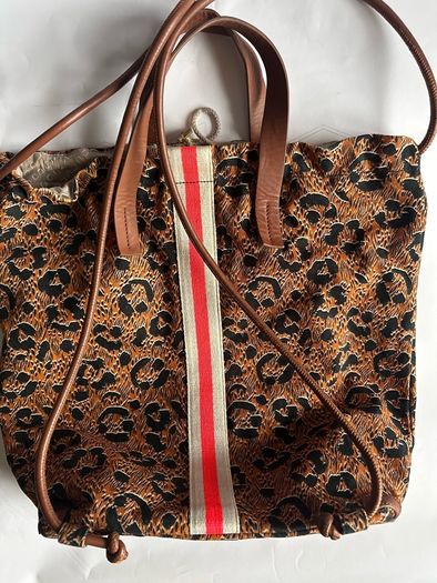 Codello Leopard Backpack/Tote with Leather Trim