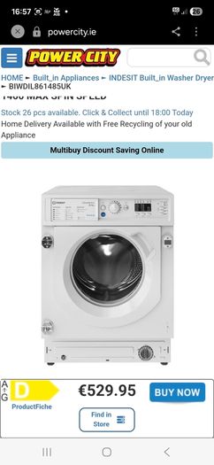 integrated washing machine + dryer