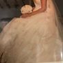 Mon Cheri champagne satin lace wedding dress champagne size 10 Image 6
