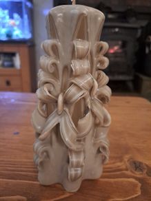 Hand Carved Style Decorative Candle