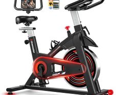Exercise Bike for Home Gym Use, Advamsoler Indoor Cycling Spin Bike with App LCD Display & Tablet Holder, Quiet Stationary Bike for Fitness Cardio Workout