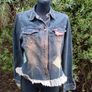 Vintage Cabbages and Roses Denim Jacket Image 2