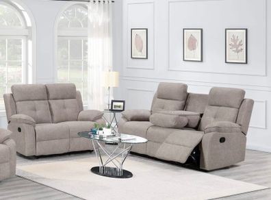 Abbey 3 seater + 2 seater recliner fabric sofa set
