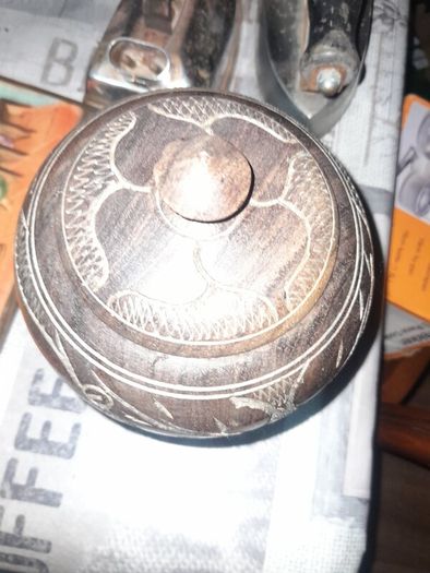 A Beautiful Large Old African Carved Wooden Tobbacco Jar with Lid Postage Available on all my Items or Collection in Rochfortbridge Westmeath,