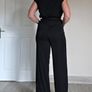 Black Tie Waist Wide Leg Jumpsuit, size 8 Image 3