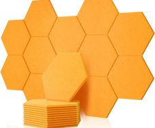 MULTIPLE COLOURS AVAILABLE 12 Pack Rdutuok High Density Hexagon Acoustic Panels,Acoustic Foam Panels 30 x 26 x1 cm Beveled Edge Tiles Sound Proof Padding for Recording Room,Offices,Home and Wall Decoration Silver Gray