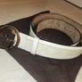 Authentic Gucci White Leather GG Belt Image 2