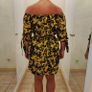 Open shoulder Summer dress yellow/black size 12 Image 3