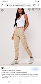 Missguided Sand Cargo trousers uk10