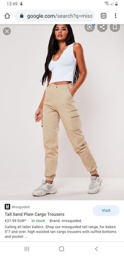 Missguided Sand Cargo trousers uk10