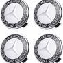 75 mm Mercedes wheel Caps 4pcs Black Silver Image 2