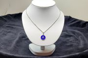 Vintage 925 Sterling Silver Millefiori Murano Glass Pendant &amp; 835 Silver Chain Necklace