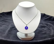 Vintage 925 Sterling Silver Millefiori Murano Glass Pendant & 835 Silver Chain Necklace