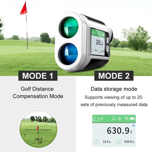 Laser Rangefinder with Slope Compensation 650Yards Golf Range Finder with Side Screen Display Flag Locking Vibration for Golfing